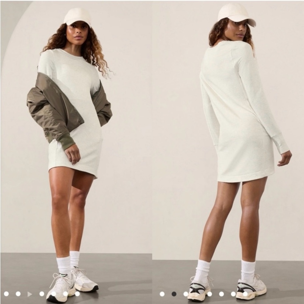 Athleta Gray Coaster Luxe Sweatshirt Dress Extra Large